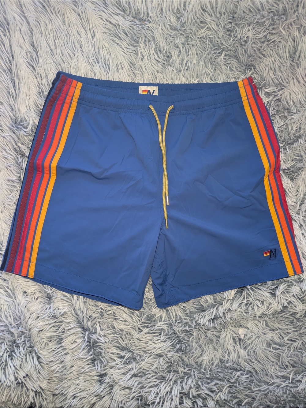 Aviator Nation  Blue Athletic Shorts Five Stripes